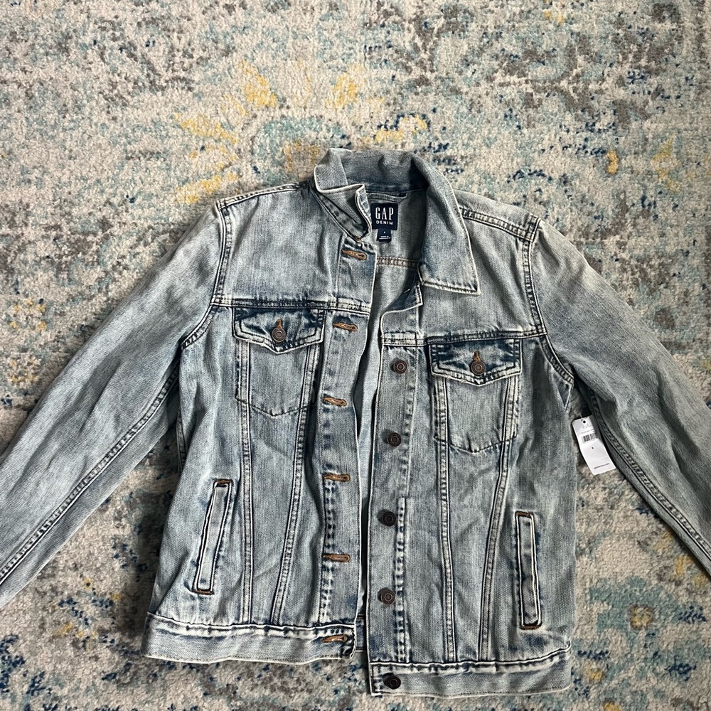 GAP Denim Jacket - Light Blue Acid Wash, S